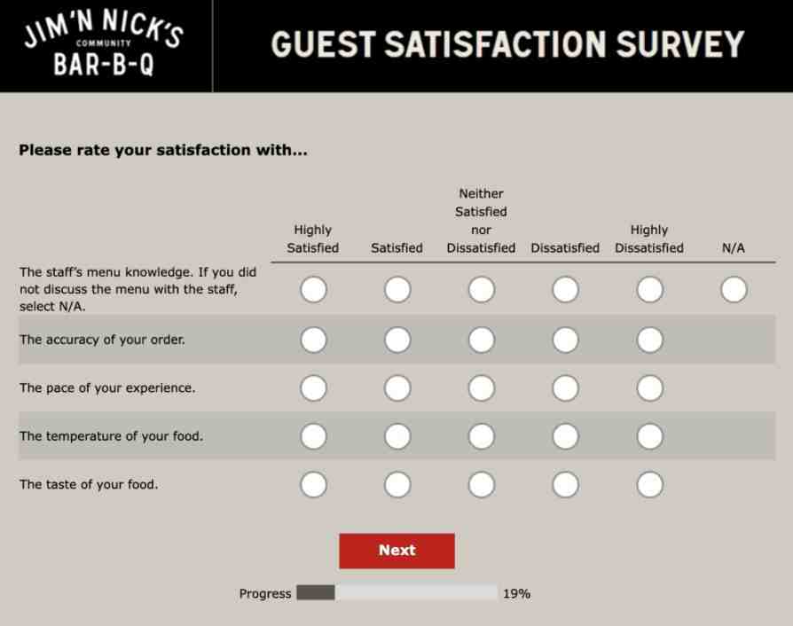 Jim ‘N Nick’s Survey