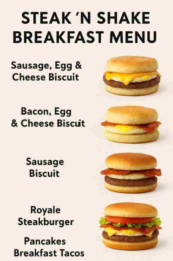 Steak and Shake Breakfast Menu