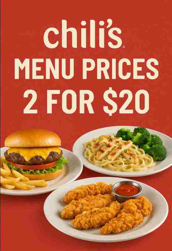 chili's menu prices 2 for $20