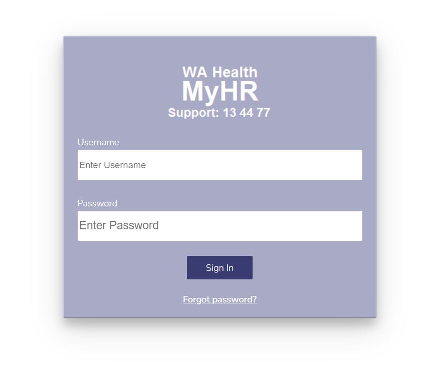 MyHR Health WA